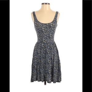 NWOT AE Black Floral Skater Tank Dress XS